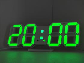Relógio led 3D Bf/verde parede mesa calendário despertador temperatura USB