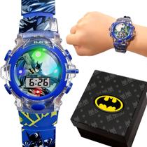 Relogio Led Batman Infantil Digital Crianca Silicone presente menino azul ajustavel preto esportivo original data luz
