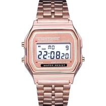 Relógio Led De Pulso Masculino Feminino Rosa Barat - Rose