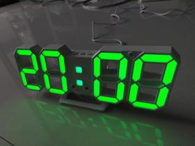 Relógio led digital 3D alarme temperatura data Branco/led Verde