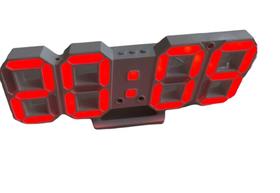 Relógio led digital 3D alarme temperatura data Branco/led vermelho