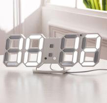 Relógio led digital 3D despertador snooze calendário temperatura USB