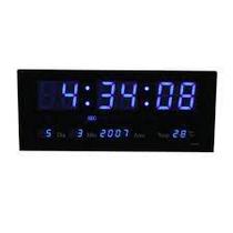 Relógio Led Digital Azul com Calendário/Hora/Temperatura 36cm