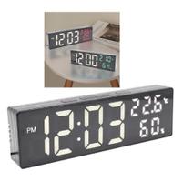 Relógio Led Digital De Mesa Cama Calendário Temperatura Moderno Espelhado