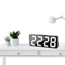 Relógio LED Digital de Mesa ou Parede com Alarme, Temperatura, USB Bivolt