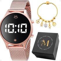 Relogio Led Rose Aço Digital + Caixa inoxidavel casual original qualidade premium presente pulseira ajustavel social