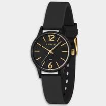 Relógio Lince Analógico Pulseira Soft Touch Feminino - Preto e Dourado - Único Relógio Lince Analógico Pulseira Soft Touch Feminino - Preto e Dourado - Único