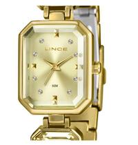 Relogio Lince Dourado Grace Pedraria Champanhe Lqg4872l23
