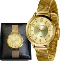 Relógio Lince Feminino Analógico Dourado Casual Garantia Top Relógio Lince Feminino Analógico Dourado Casual Garantia Top