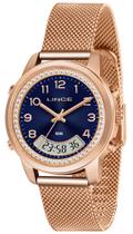 Relógio LINCE feminino azul rosê anadigi LAR4714L D2RX