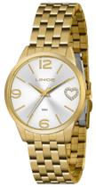 Relógio LINCE feminino coração strass dourado LRG4717L S2KX