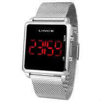 Relógio Lince Feminino Digital Prata Quadrado MDM4596LPXSX