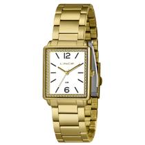 Relogio Lince Feminino dourado branco quadrado retangular cravejado pedrinhas strass prova dagua de aço LQG4737L28 B2KX Relogio Lince Feminino dourado branco quadrado retangular cravejado pedrinhas strass prova dagua de aço LQG4737L28 B2KX