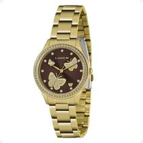 Relógio Lince Feminino Dourado C/ Pedras Quartz Lrgj145l