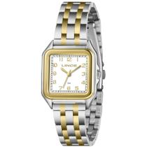 Relogio Lince Feminino dourado com prata quadrado pequeno misto bicolor com numeros LQTM046L30 B2SK Relogio Lince Feminino dourado com prata quadrado pequeno misto bicolor com numeros LQTM046L30 B2SK