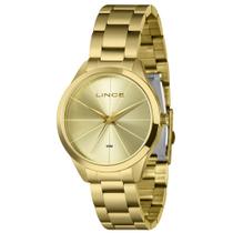 Relogio Lince Feminino Dourado grande minimalista a prova dagua LRG4816L40 C1KX