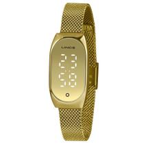 Relogio Lince Feminino Dourado Led Touch Digital Ldg4706L