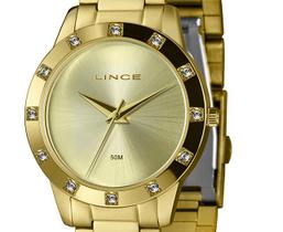 Relógio lince feminino dourado lrg4735l cxkx