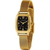 Relógio LINCE feminino dourado preto LQG4675L P2KX