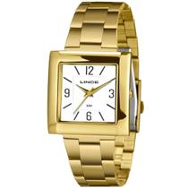Relógio lince feminino dourado quadrado lqg4767l34 b2kx