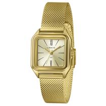 Relogio Lince Feminino dourado quadrado pequeno banhado folheado pulseira mesh LQGM057L30 C3KX