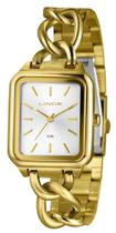 Relogio Lince Feminino Dourado quadrado retangular social elos moderno sofisticado LQG4825L30 S1KX