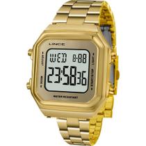 Relógio Lince Feminino Dourado SDG616LBXKX Digital 3 Atm Cristal Mineral Tamanho Médio