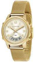 Relógio LINCE feminino dourado strass anadigi LAG4714L C2KX Relógio LINCE feminino dourado strass anadigi LAG4714L C2KX