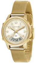 Relógio LINCE feminino dourado strass anadigi LAG4714L C2KX