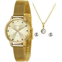 Relogio Lince Feminino Mesh Dourado Banhado Ouro LRG4702L-KO65 Relogio Lince Feminino Mesh Dourado Banhado Ouro LRG4702L-KO65
