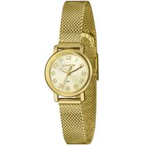 Relogio Lince Feminino Pequeno Dourado Numeros Classico Social Pulseira Esteira Aço Lrgh272L25 C2kx