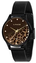 Relógio LINCE feminino preto onça strass LRN4716L Q1PX