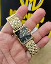 Relógio lince feminino quadrado dourado fundo preto lqg4823l25p3kx