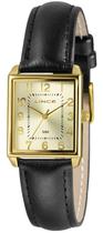 Relogio Lince Feminino quadrado dourado preto com numeros pulseira de couro classico social sofisticado LQC4823L25 C2PX