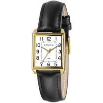 Relogio Lince Feminino quadrado dourado pulseira de couro preta com numeros social classico sofisticado LQC4823L25 B2PX Relogio Lince Feminino quadrado dourado pulseira de couro preta com numeros social classico sofisticado LQC4823L25 B2PX