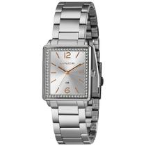 Relógio LINCE feminino quadrado prata LQM4737L28 S2SX