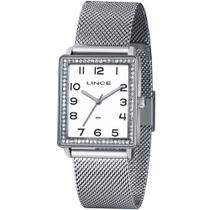 Relógio LINCE feminino quadrado prata strass LQM4665L B2SX Relógio LINCE LQM4665L B2SX