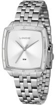 Relógio LINCE feminino quadrado prata strass LQM620L S1SX
