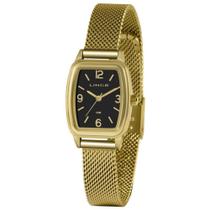 Relógio Lince Feminino Ref: Lqg4675l P2kx Retangular Dourado