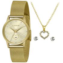 Relógio Lince Feminino Ref: Lrg4715l Kp15c1kx Dourado + Semijóia Relógio Lince Feminino Ref: Lrg4715l Kp15c1kx Dourado + Semijóia