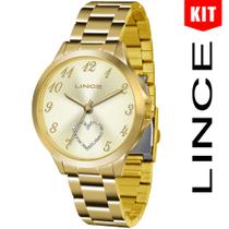 Relógio LINCE Kit feminino dourado LRG4454L KT51C2KX