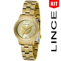 Relógio LINCE Kit feminino dourado LRGH150L KY49C2KX