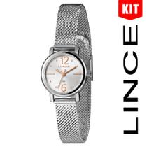 Relógio LINCE KIT prata rosê gota cristal LRMH235L25 K0CIS2SX