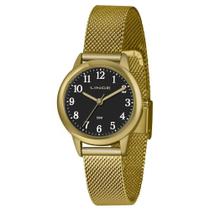 Relógio Lince Lrg4653L P2Kx Feminino Dourado Mostrador Preto