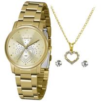 Relógio lince lrgj129l com conjunto brinco + colar