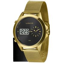 Relógio Lince Masculino Anadigi Dourado Mag4722l - Mesh