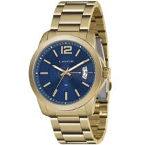 Relógio LINCE masculino dourado azul MRG4693L D2KX