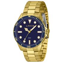 Relógio LINCE masculino dourado azul MRGM007L46 D1KX
