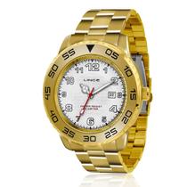 Relógio Lince Masculino Dourado Mrg4335l Clássico Folheado