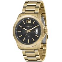 Relógio LINCE masculino dourado preto MRG4693L P2KX